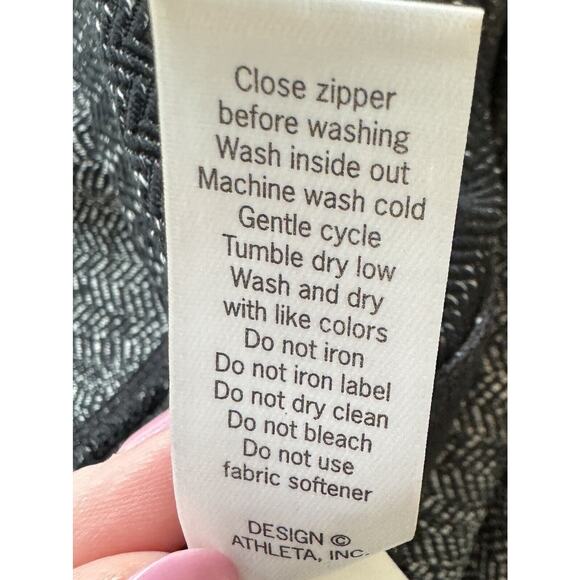 Athleta Metro Drifter Leggings Size S Luxe Herringbone Faux Leather High-Rise - Picture 8 of 11